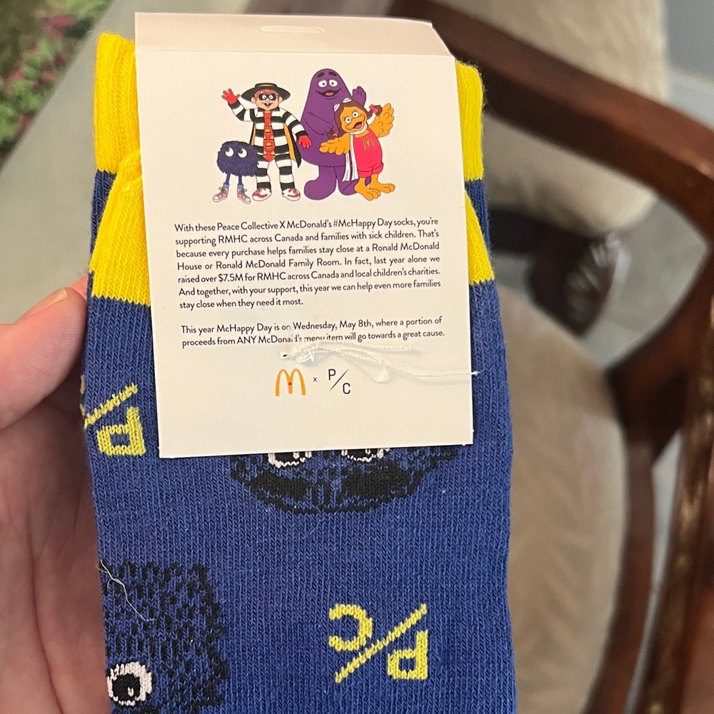 McDonald's Fun Character Socks in Blue and Yellow